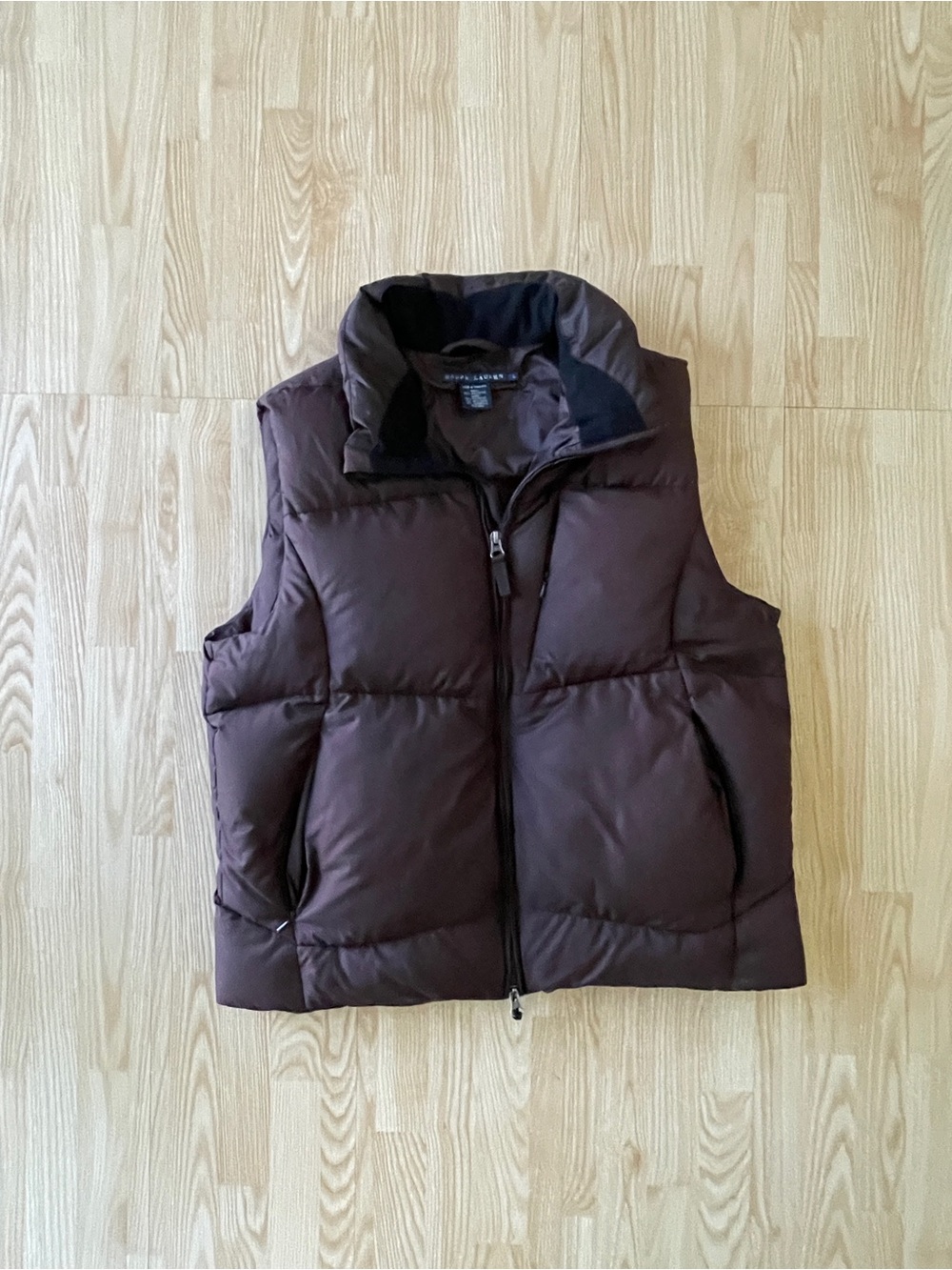Vintage Ralph Lauren Dark Brown Quilted Puffer Vest